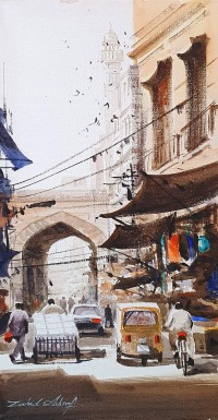 Zahid Ashraf, 08 x 16 inch, Acrylic on Canvas, Cityscape Painting, AC-ZHA-101